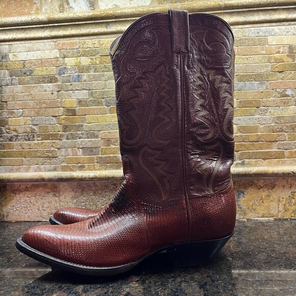 Vintage Panhandle Slim Leather Western Lizard Cowboy Boots Sz 6.5 - Picture 2 of 10